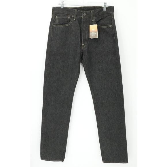 Levis 501 Jeans Mens 32x38 Raw Unwashed Denim Shrink-To-Fit Button Fly Straight - Picture 1 of 16